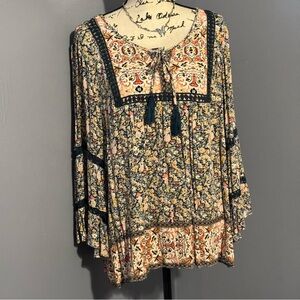 One World Floral Bohemian Women's Top